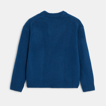 كنزة برقبة دائرية باللون الأزرق الملكي للأولاد